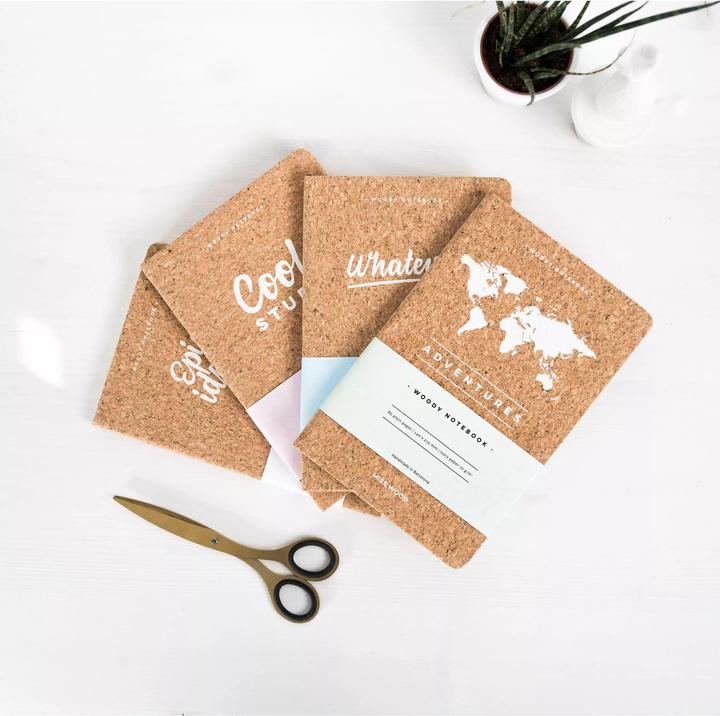 Image du produit Miss wood Woody Notebook Cork - A5 - Begins Today (A5, Blanc, Couverture rigide)