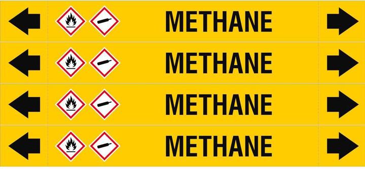 Energie-Label Brady ASME - Rohrmarkierer - Methane
