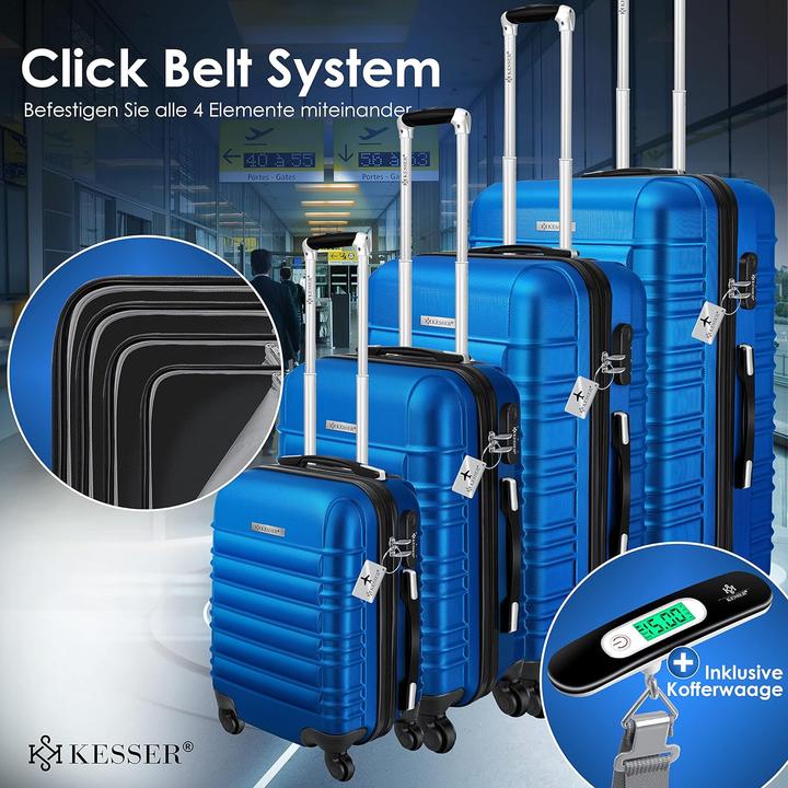 Image du produit Kesser 4-teiliges Hartschalenkofferset (120 l, Bagage à main (jusqu'à 50l), M (50 - 90l), XL (à partir de 115l))
