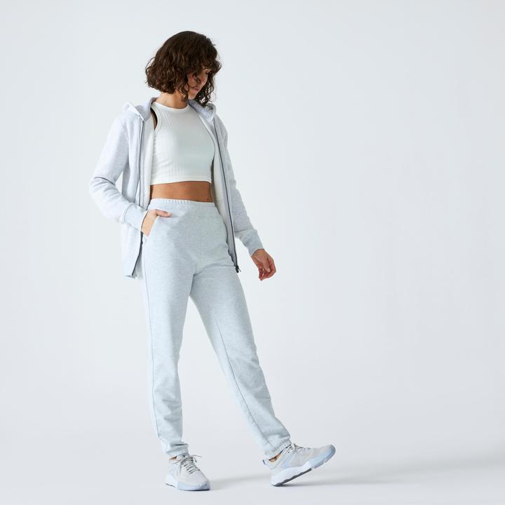 Domyos Jogginghose Damen Slim - 500 hellgrau (W38)