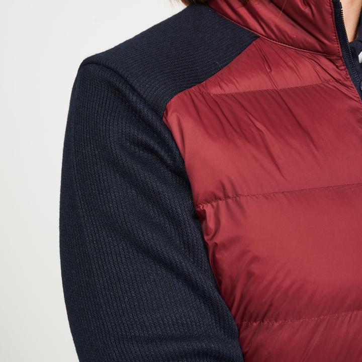 Actual product image Inesis Ladies golf quilted jacket hybrid - CW900 blue/bordeaux