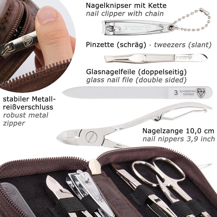 Produktbild Kellermann Maniküre-Set Verona, 6-tlg., Braun, Echtleder