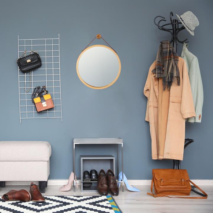 Actual product image Relaxdays Round Hanging Mirror with Frame (45 x 2 x 45 cm)