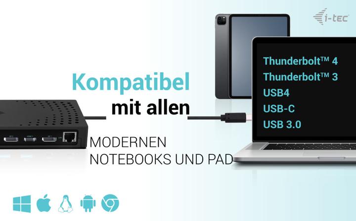 Immagine prodotto i-tec Catriple4kdockpd2ch (USB-C, 13 Porti)