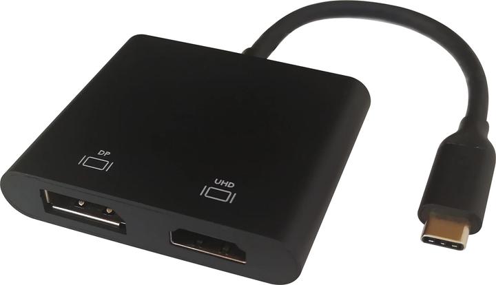 Deltaco USB-C MST HUB, 2x 4K/60Hz, HDMI + DP (USB-C, 2 Havens)