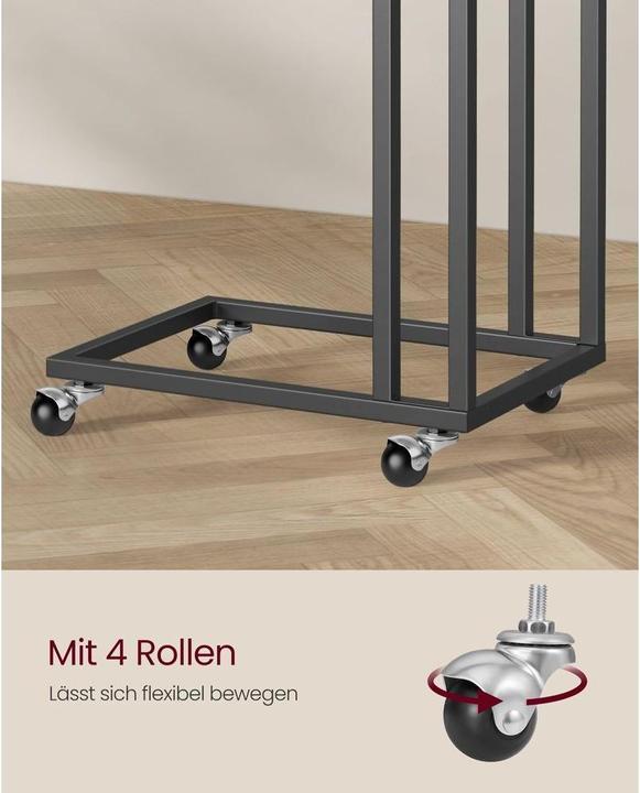 Produktbild Vasagle Beistelltisch mit Rollen 35 x 60 cm, Schwarz