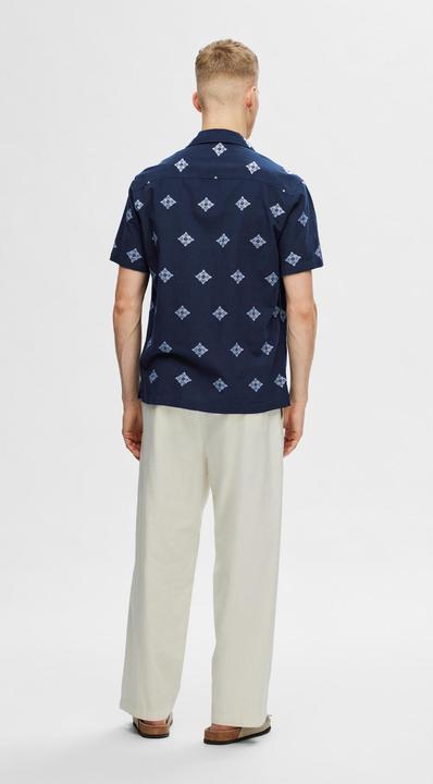 Image du produit Selected Homme Chemise à manches courtes en coton imprimé (L)