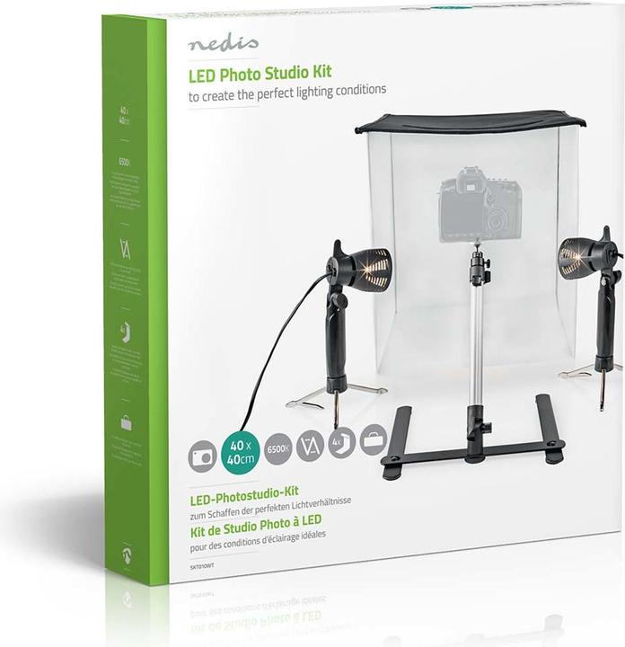 Actual product image Nedis Photo Studio Kit | 400 lm | Foldable | Backgrounds incl. | Carrying bag included | Black (Folding reflector, 43 cm)