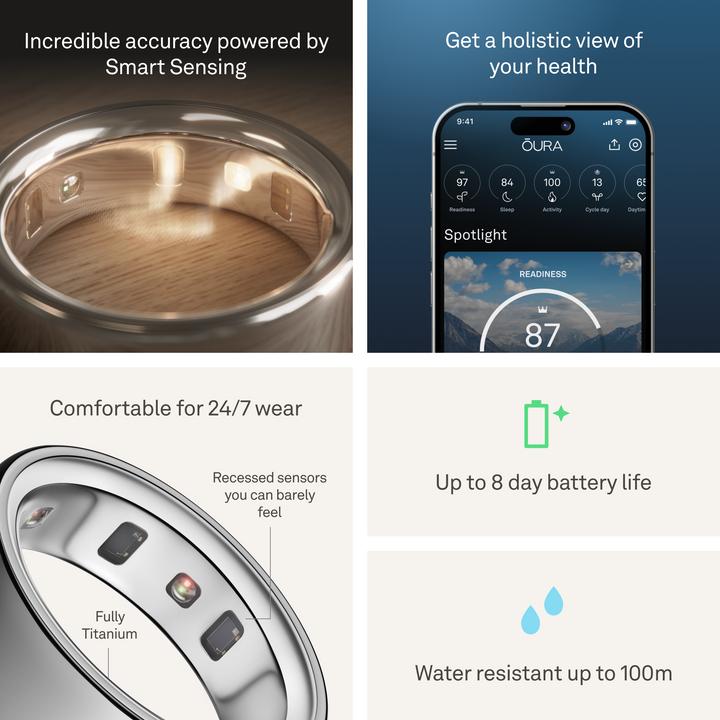 Actual product image Oura Ring 4 (9, Silver)