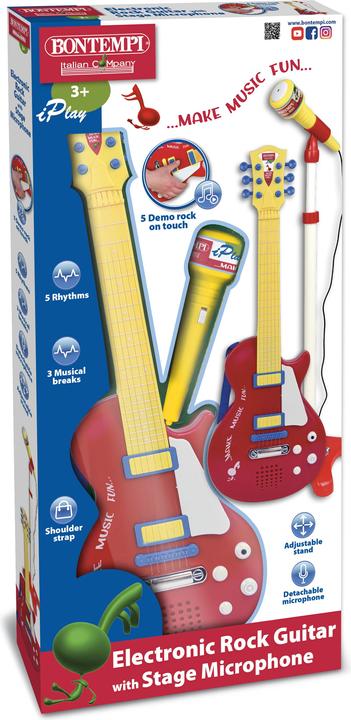 Image du produit Bontempi Guitare rock avec amplificateur de micro sur pied (Multilingue)