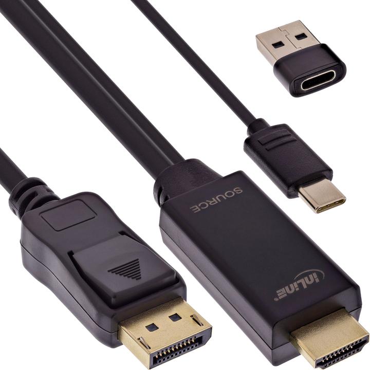Image du produit InLine Câble de conversion HDMI vers DisplayPort, 4K/60Hz, noir, 1m (1.50 m)