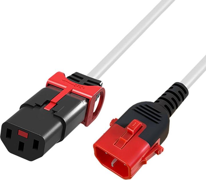 Produktbild Powercord C13 - C14 Dual IEC LOCK white 1 m (1 m)