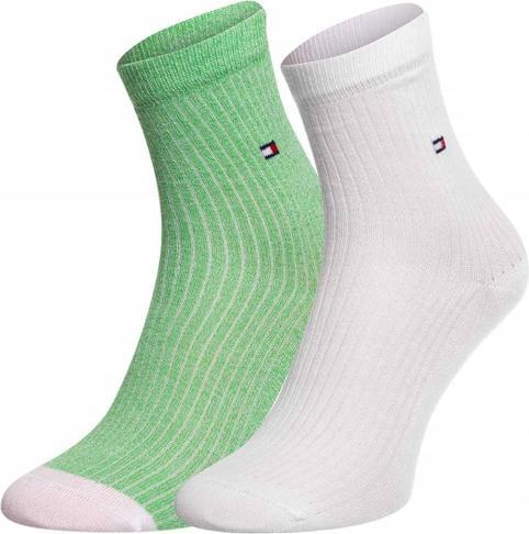 Tommy Hilfiger th Women Short Sock 2p Rib Mouline Lime Green 701222646 004 35-38 (2er Pack, 35 - 38)
