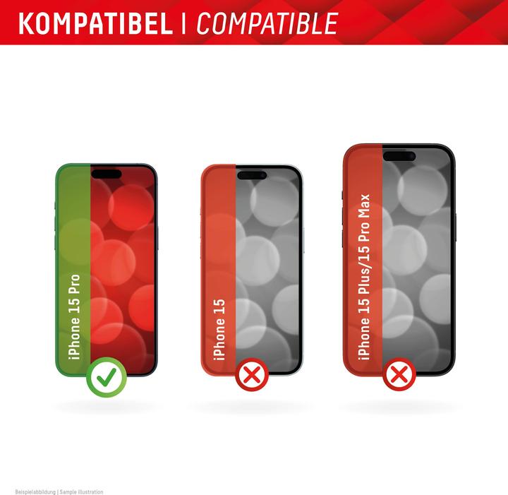 Image du produit Displex Real Glass, 2D Panzerglas + Handyhülle (1 pièce(s), Apple iPhone 15 Pro)