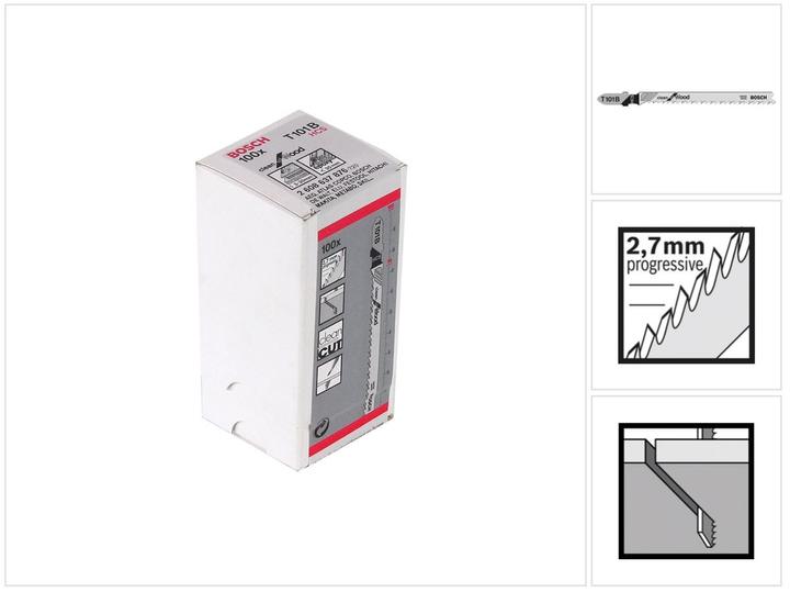 Image du produit Bosch Professional Zubehör Lame de scie sauteuse T 101 B, propre