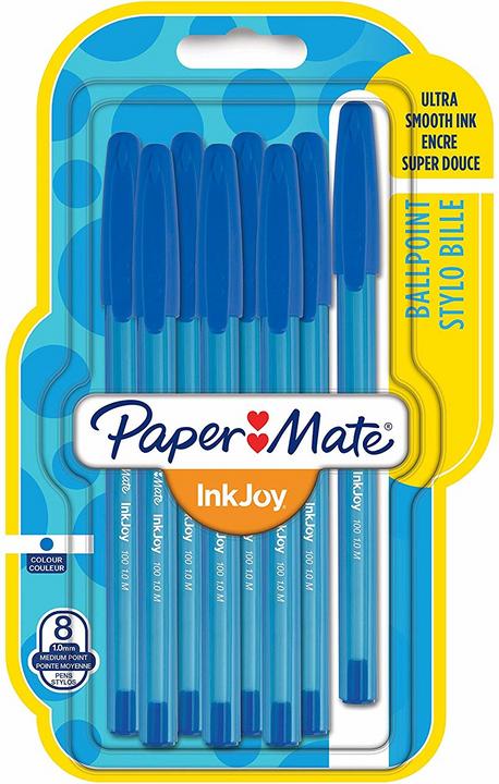 Actual product image Paper Mate ballpoint pen InkJoy 100 cap M (Blue, 8 x)