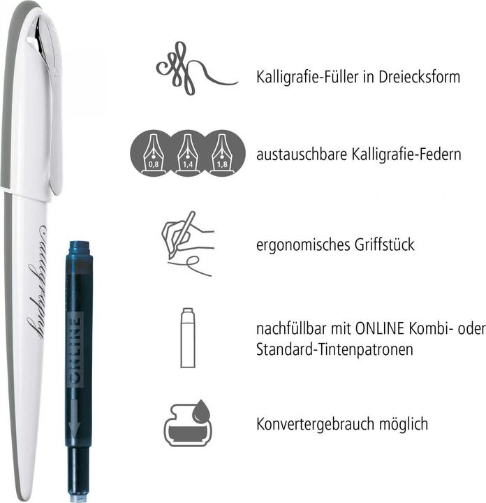 Produktbild Online BESTWRITER AIR Füllhalter Set (White, 3 x)