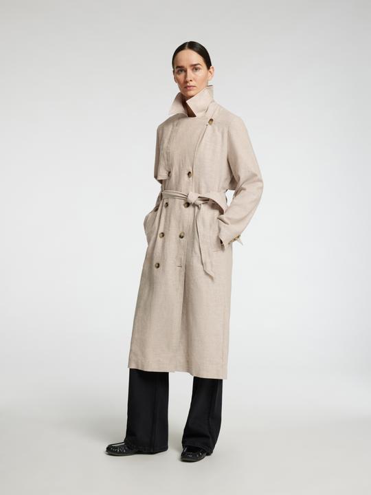Produktbild Selected Femme Zweireihiger Leinenmix Trenchcoat (40)