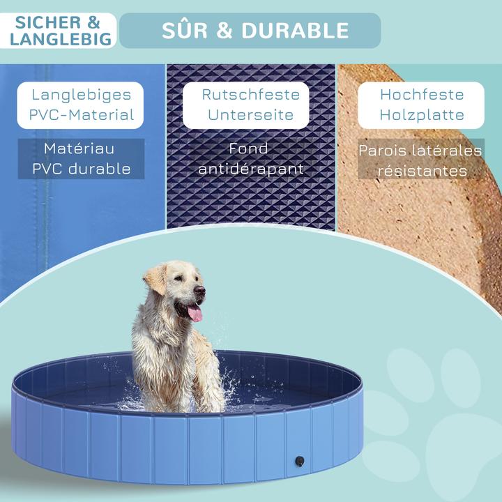 Immagine prodotto PawHut Piscina per cani con valvola di scarico dell'acqua (Piscina per cani)