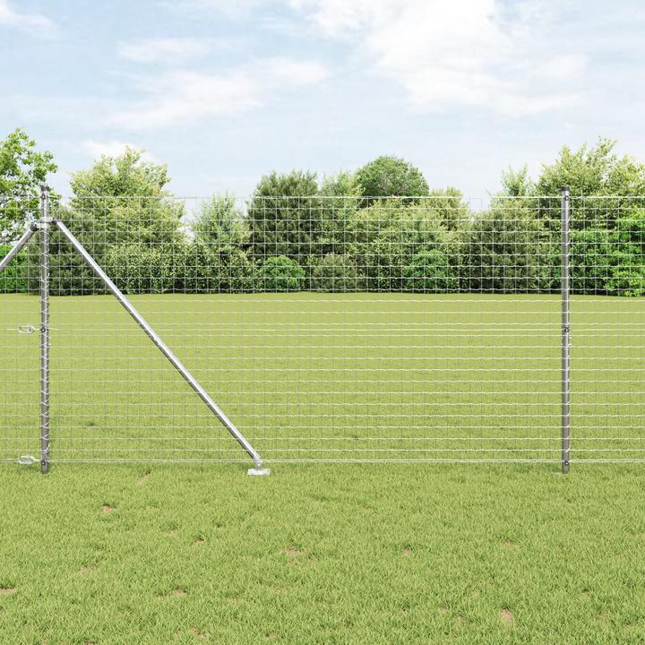 Image du produit VidaXL Piquets de clôture avec pointe 52 pièces Ø32 mm 140 cm acier galvanisé