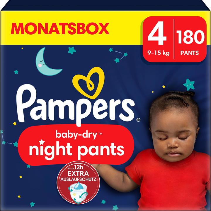 Actual product image Pampers Baby-Dry Night Pants (Size 4, Monthly box, 180 Piece)