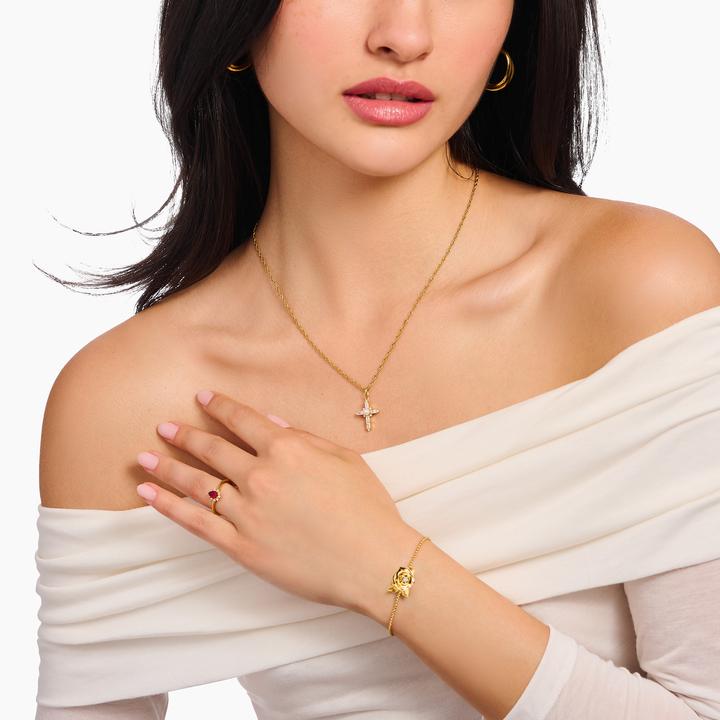 Produktbild Thomas Sabo Kette Cross Romance (Süsswasserzuchtperle, Sterling Silber 925, 40 - 45 cm)