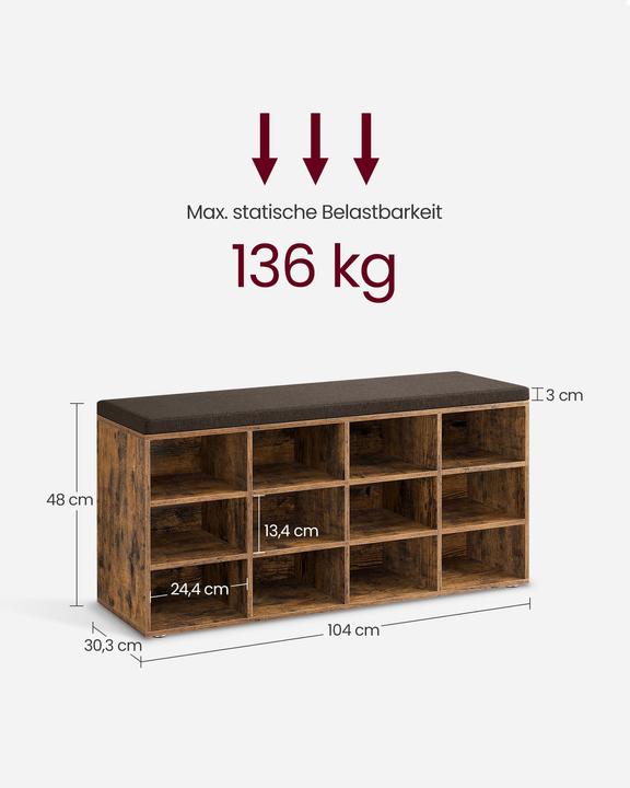 Actual product image Vasagle Benchy (104 x 30.5 x 48 cm)