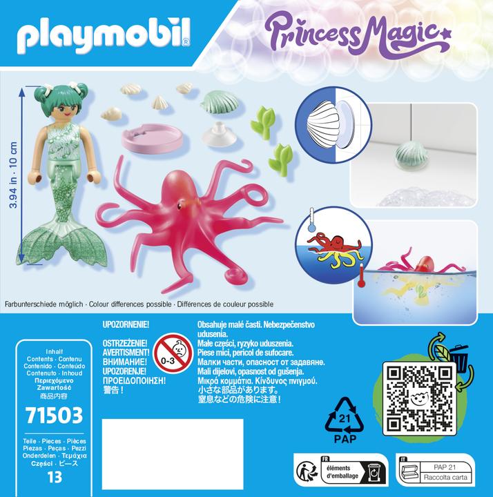 Actual product image Playmobil Mermaid with colour changing octopus (71503, Playmobil Princess Magic)