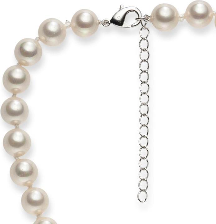 Immagine prodotto Lulu & Jane Catena da donna in ottone con zirconia cubica e perla argento 43,0 cm di base + 5,0 cm di (Ottone, 43 - 48 cm)