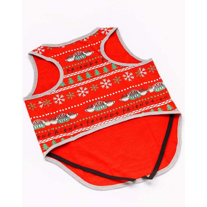 Actual product image Friends Dog pyjamas Central Perk Christmas design (XS, Dog coat)