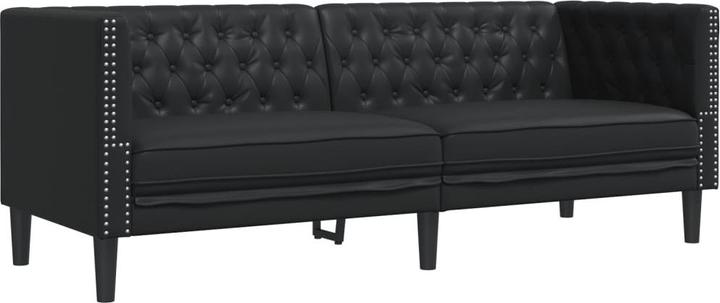 VidaXL Chesterfield sofa 3-seater couch armchair upholstered sofa black faux leather (Chesterfield)