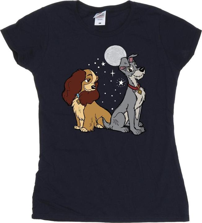 Actual product image Disney Womens/Ladies Lady And The Tramp Moon Cotton T-Shirt (L)