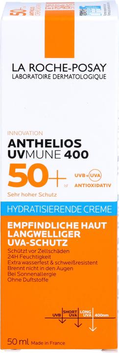 Image du produit La Roche Posay Anthelios Crème Hydratante 50+ (Crème solaire visage, SPF 50+, 50 ml, 80 g)