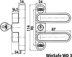 Actual product image Burg Wächter WD 3 BR Z1 GL Window lock
