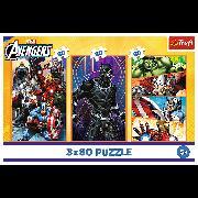Produktbild Trefl Puzzle 3 x 80 – Marvel Avengers (80 Teile)