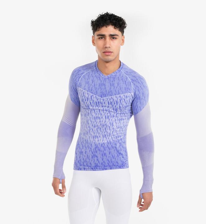 Actual product image Kipsta Women's/men's football functional shirt long sleeve - Keepdry grey/purple (L)