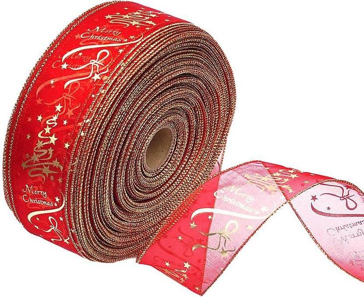 Image du produit JTI Ruban rouge avec motifs de Noël