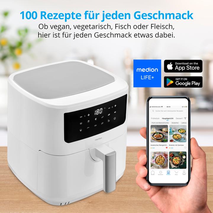 Actual product image Medion MD 11750 Life P10 XL Duo deep fryer 6.8 litre, white