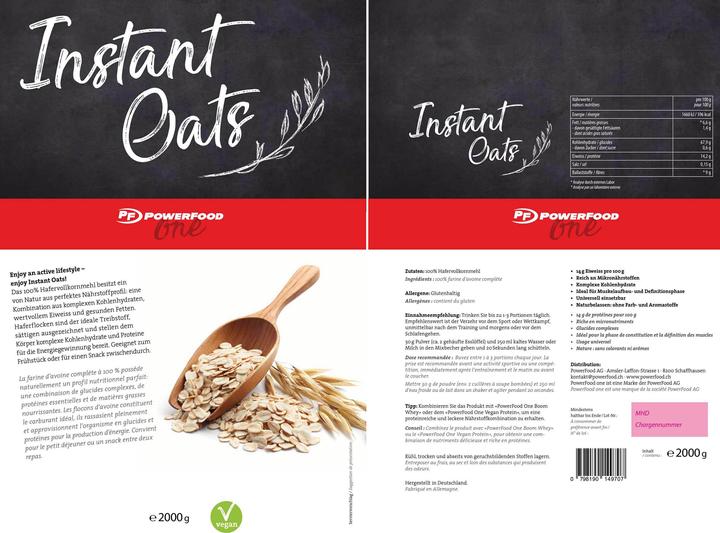 Image du produit PowerFood One Oats instantanés (Avoine, 1 pcs, 2000 g)