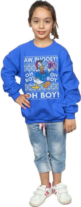 Actual product image Disney Girls Donald Duck Christmas Fair Isle Sweatshirt (152, 158)