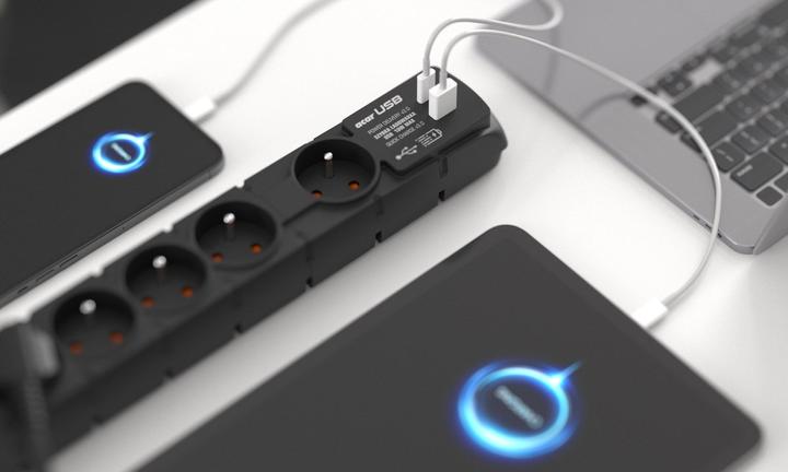 Actual product image Acar Surge Protector S6 USB A+C 6x French Pd