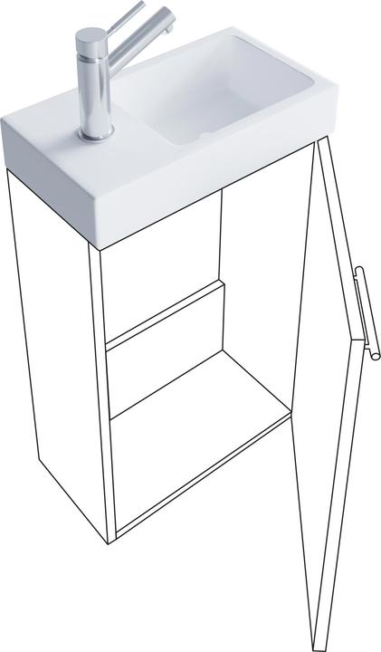 Produktbild VCM 2-tlg Waschtisch Slito schmal Schwarz