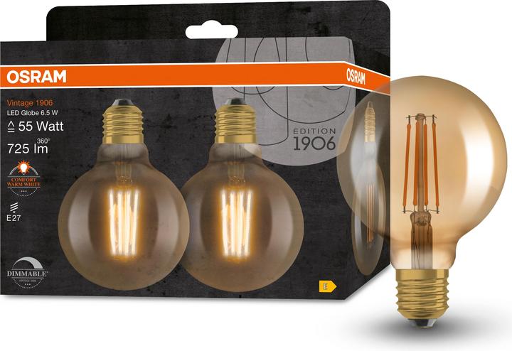 Immagine prodotto Osram Annata 1906 (E27, 6.50 W, 725 lm, 2 x, E)