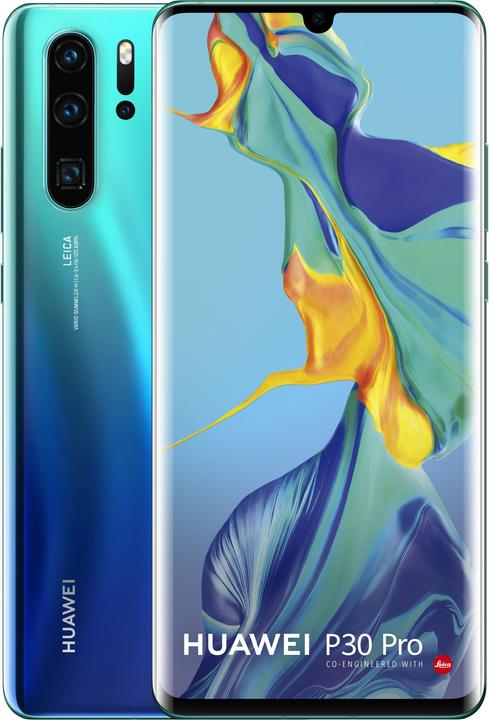Huawei P30 Pro (128 GB, Aurora Blue, 6.47", Hybrid Dual SIM, 40 Mpx, 4G)