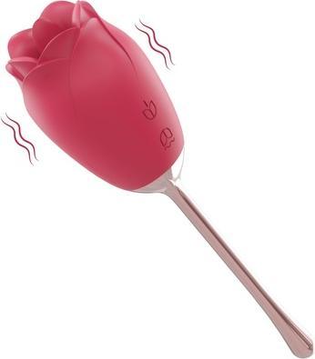 Actual product image S-Hande Succubus Rose Shaped Intimate Massager With 9 Modes Of Licking And Vibration Red