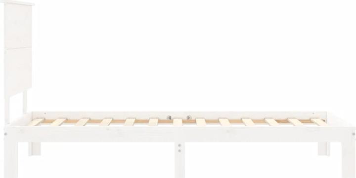 Produktbild VidaXL Massivholzbett mit Kopfteil Weiss 3FT Single (90 x 190 cm)