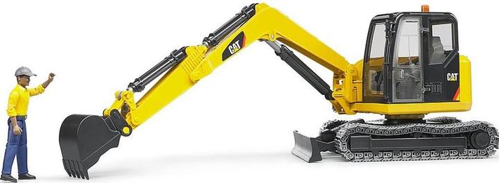 Actual product image Bruder Cat mini excavator with construction worker