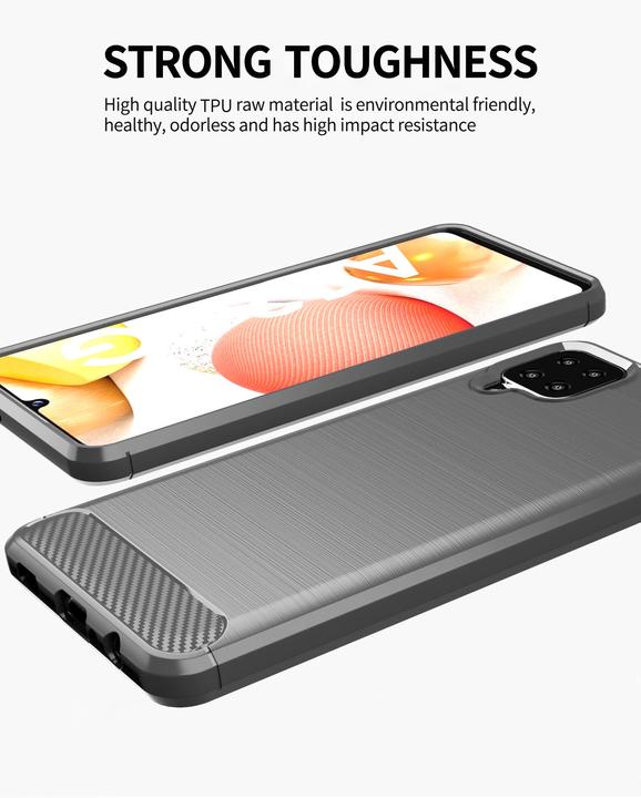 Image du produit Cadorabo TPU Ultra Slim carbon edelstahl Combi Cover (Samsung Galaxy A12, Samsung Galaxy M12)