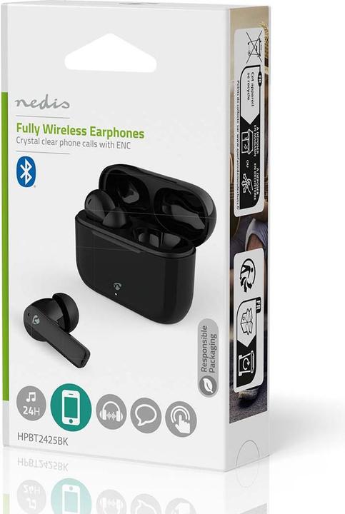 Immagine prodotto Nedis Cuffie completamente wireless | ENC (Environmental Noise Cancelling) | Bluetooth® | battuta massima (ANC, 24 h, Senza fili)