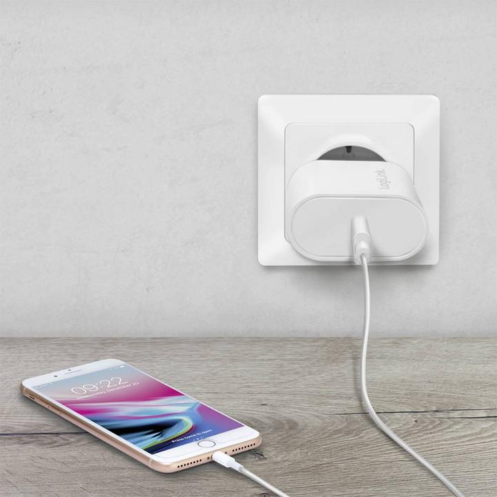 Produktbild LogiLink PA0261 USB Wall Charger 1 Port, 1x USB-CF, 20W, w/PD, white (20 W)